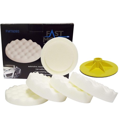 Fast Mover Tools, White Waffle Compounding Pads, 5pcs